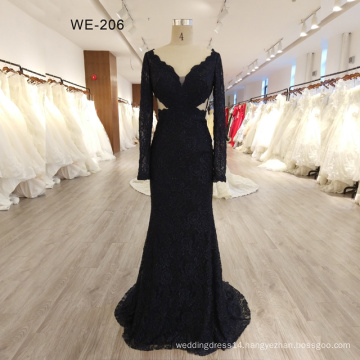 2017 New fashion wholesale black designer evening dress patterns